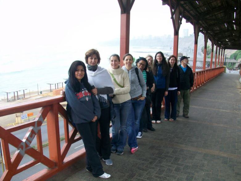 Solidarity in Action participants in July enjoy a walk along the beach in Barranco, Lima
